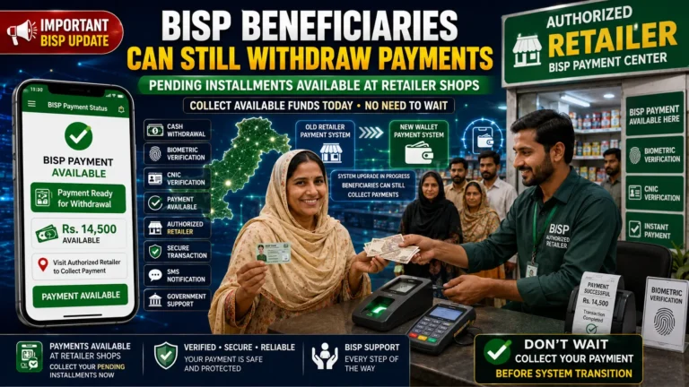 BISP Beneficiaries Can Still Withdraw Pending Payments from Retailer Shops