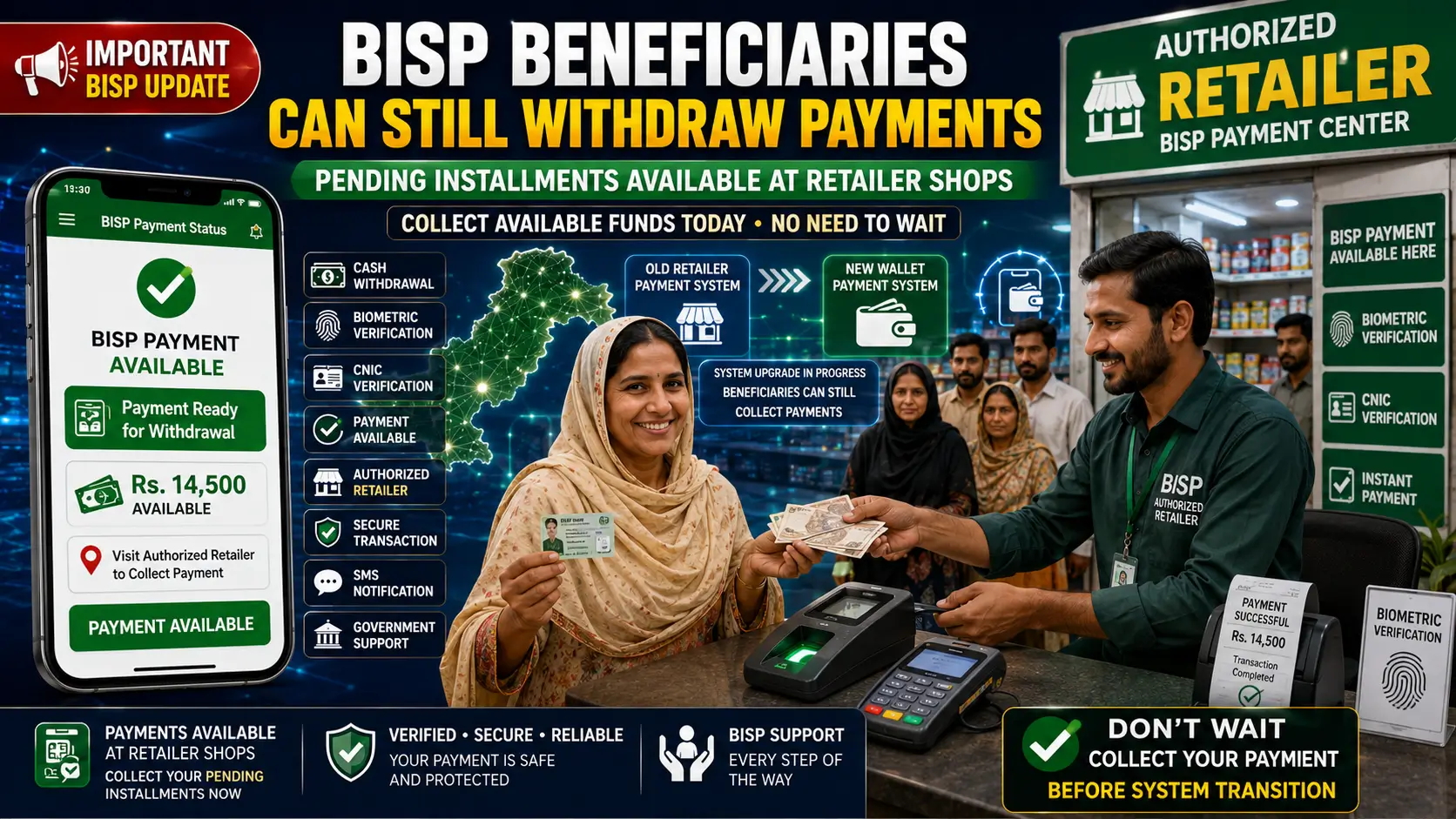 BISP Beneficiaries Can Still Withdraw Pending Payments from Retailer Shops